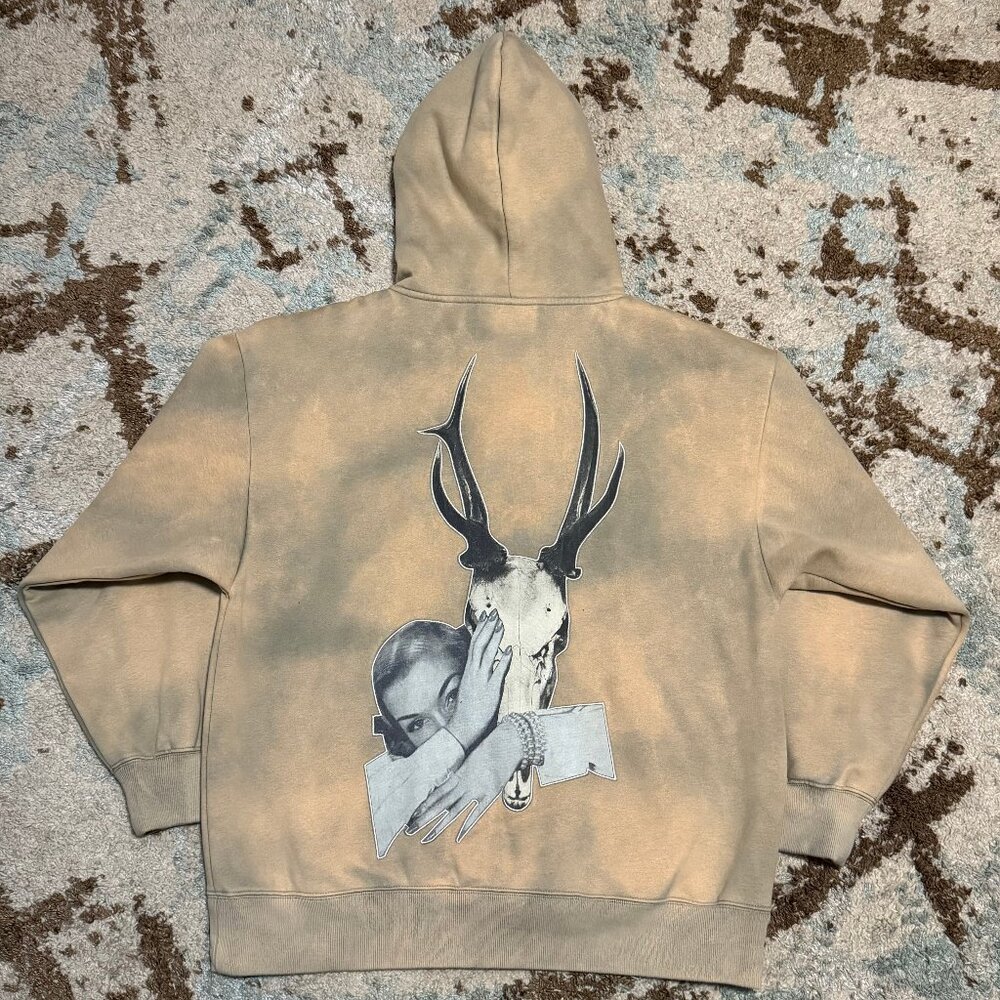 Pleasures Gospel Zip Hoodie Size Large Beige/Green Streetwear